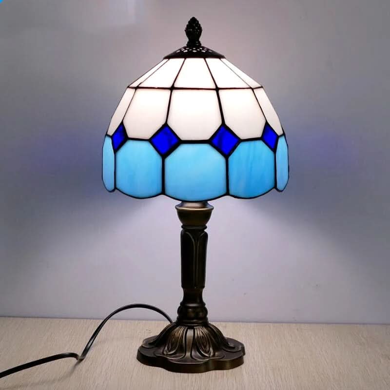 Barok Tiffany Glas Bordlampe med LED 18 Tommer