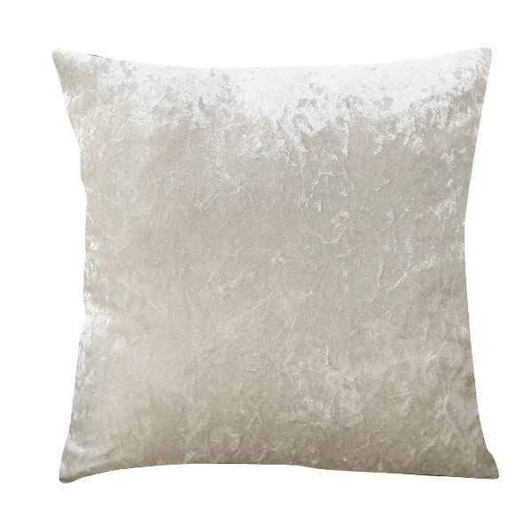 Luksuriøst Beige Velour Pude Betræk