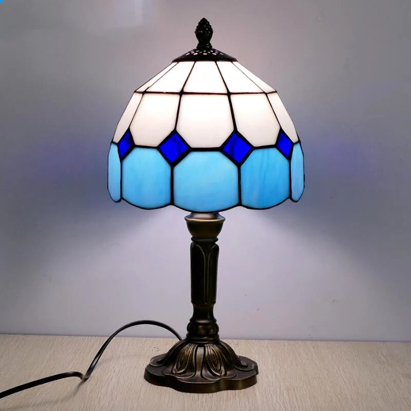 Barok Vintage Tiffany Glas Bordlampe med LED E27
