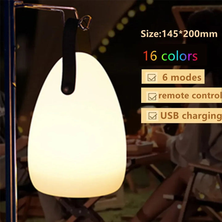 Vandtæt Trådløs Bordlampe med Fjernbetjening og Elegant Design