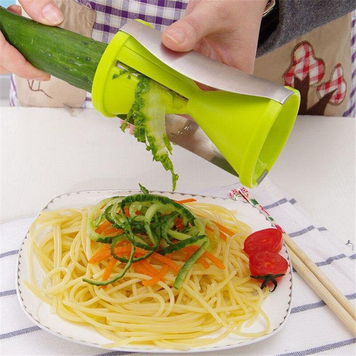 Grøntsags Spiralizer med Udskiftelige Blade i Rustfrit Stål