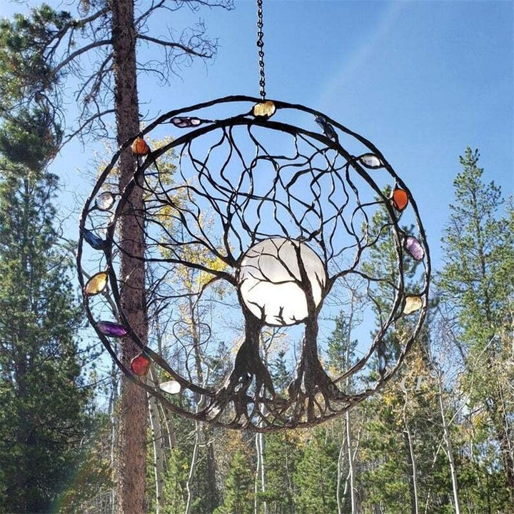 Træ af Livet Vægkunst med Chakra Design i Høj Kvalitet Træ