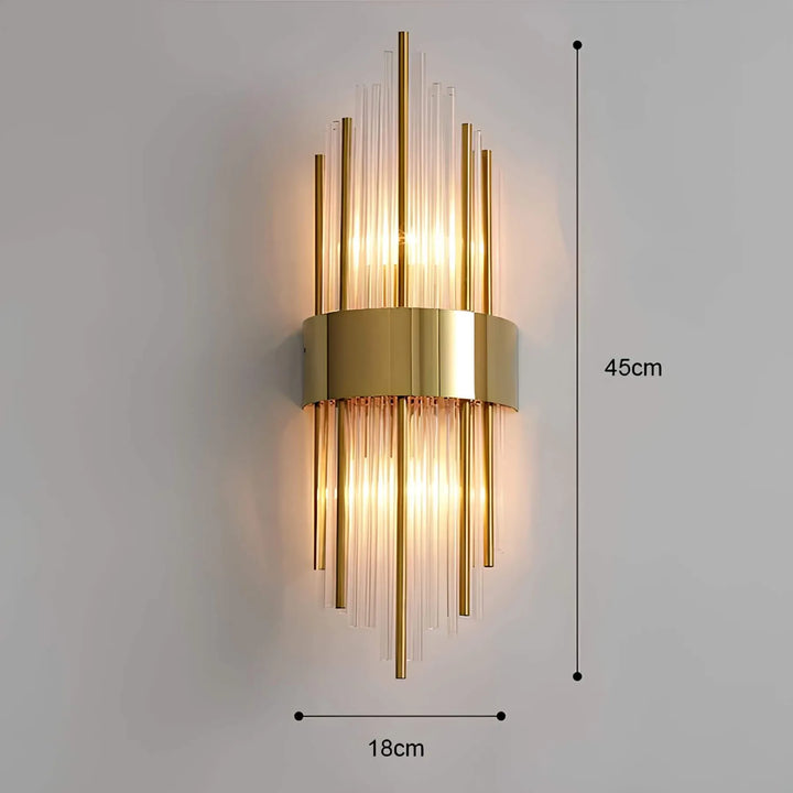 Elegant Krystal Væglampe i Rustfrit Stål