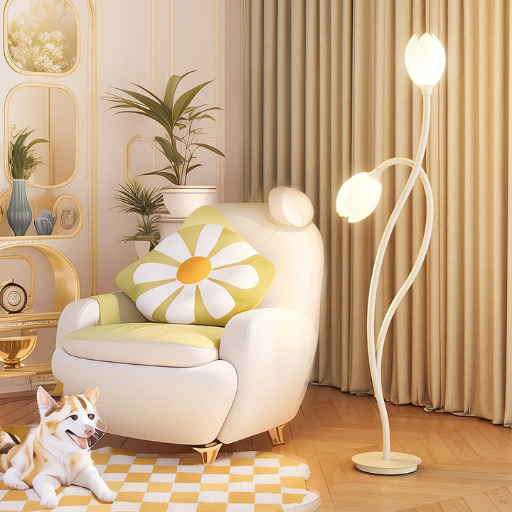 Blomstermotiveret Moderne Gulvlampe med G9 Fatning