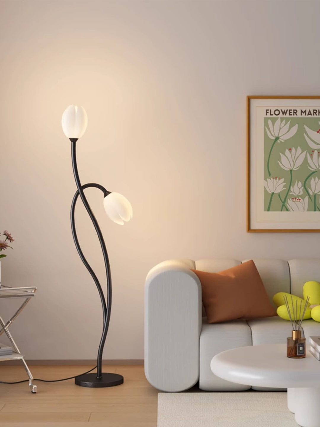 Blomstermotiveret Moderne Gulvlampe med G9 Fatning