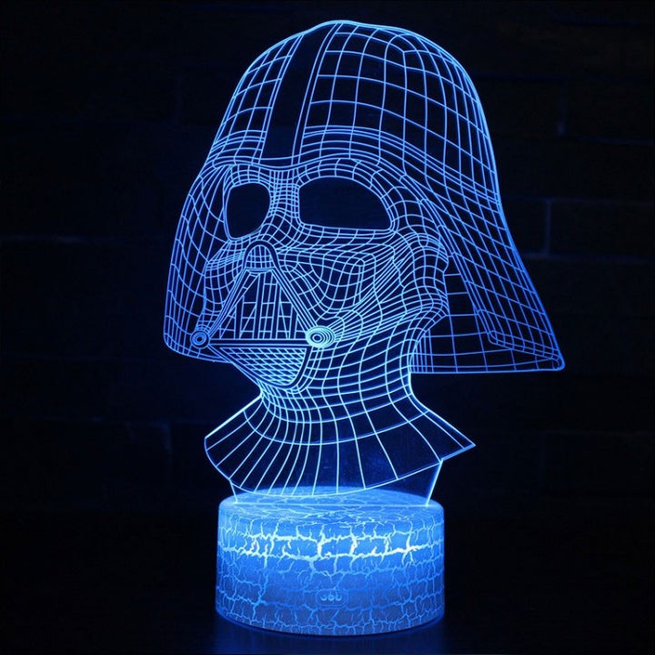 3D Darth Vader Lampe med LED Belysning
