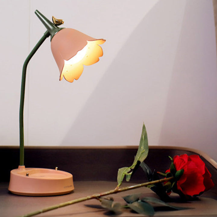 Berøringsfølsom LED Skrivebordslampe med Blomsterblad Design