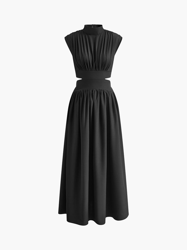 Blanc | Kvinders Mock Neck Cutout Maxi Kjole Uden Ærmer Begivenhedskjole