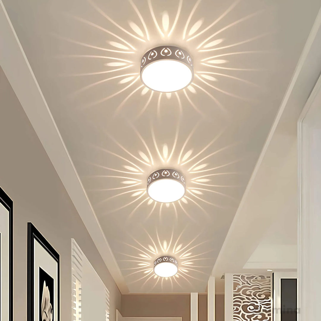 Stilfuld LED Loftlampe i Krystal og Akryl til Gang og Balkon