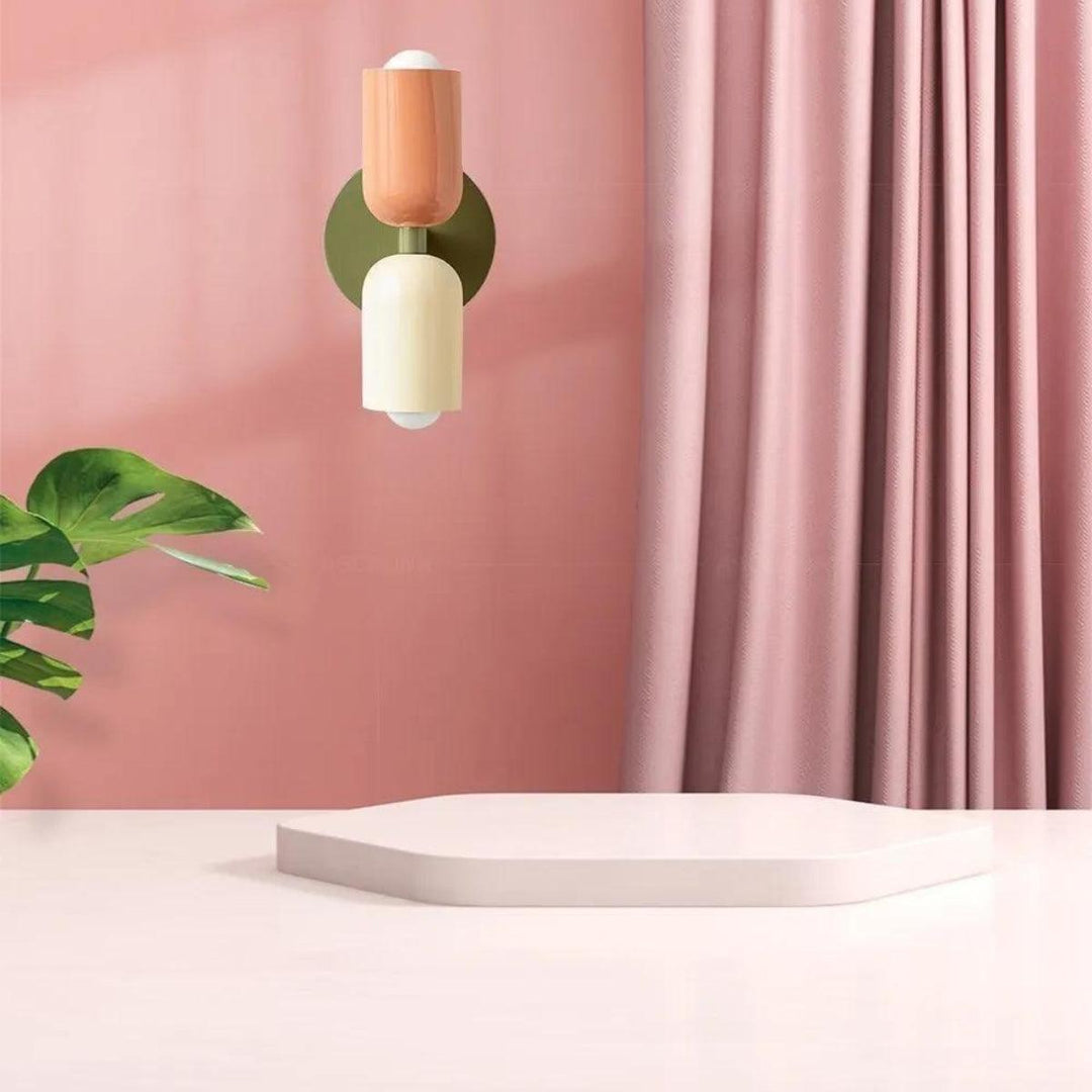 Dual-Head Væglampe i Glas med Skandinavisk Design