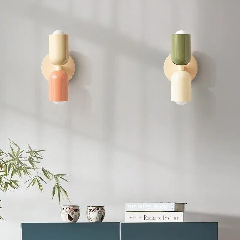 Dual-Head Væglampe i Glas med Skandinavisk Design