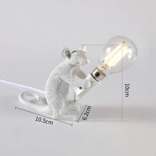 Guld og Hvid Muse Lampe med Unikt Design