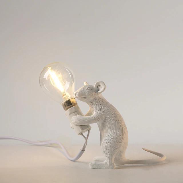 Guld og Hvid Muse Lampe med Unikt Design