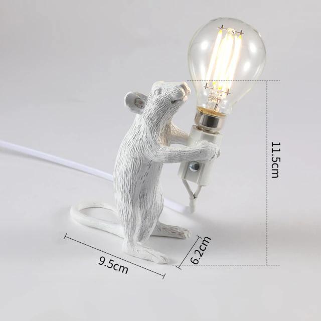 Guld og Hvid Muse Lampe med Unikt Design