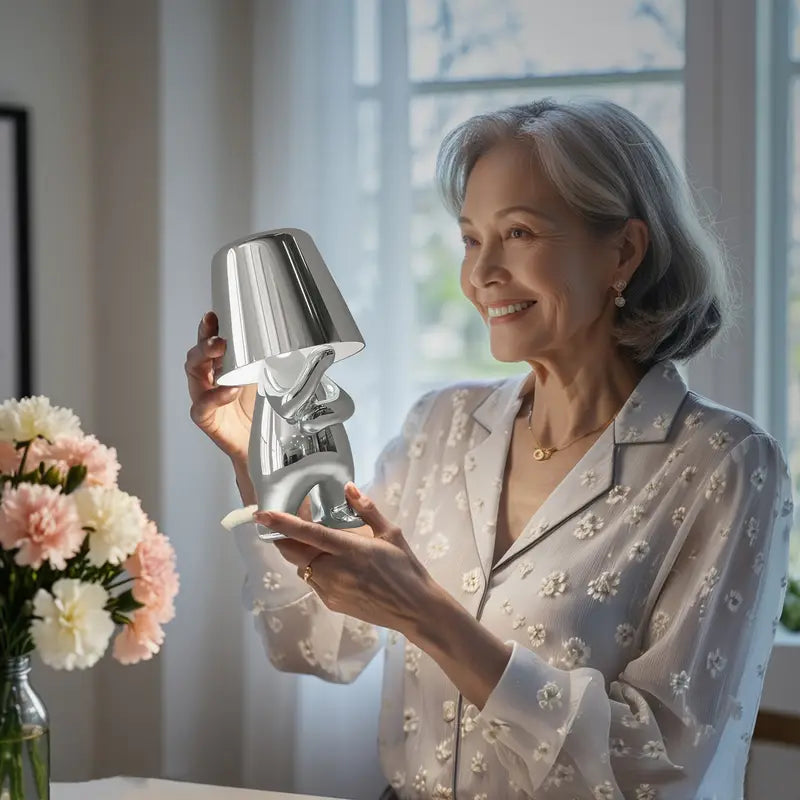 Genopladelig LED Bordlampe med Dæmpbart Varmt Lys