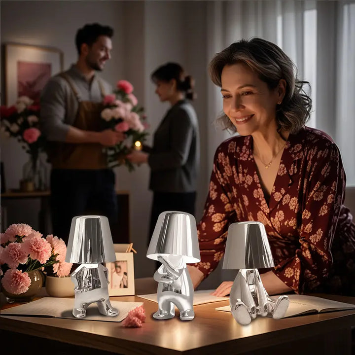 Genopladelig LED Bordlampe med Dæmpbart Varmt Lys