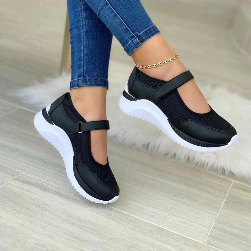 Leonie | Dame Mesh-Sneakers med Velcro for Komfort