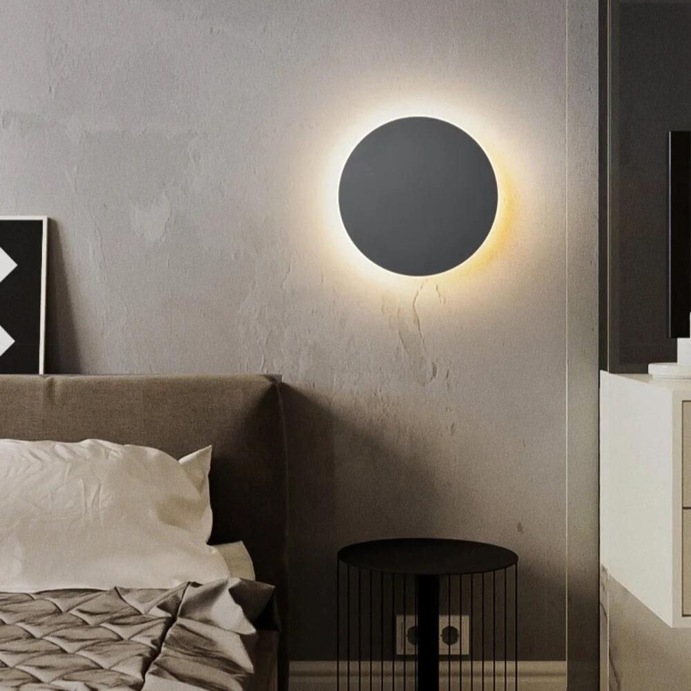 Rund LED Væglampe i Aluminium - Moderne Design 30 cm