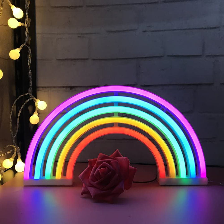 Neon Regnbuelampe med USB Port