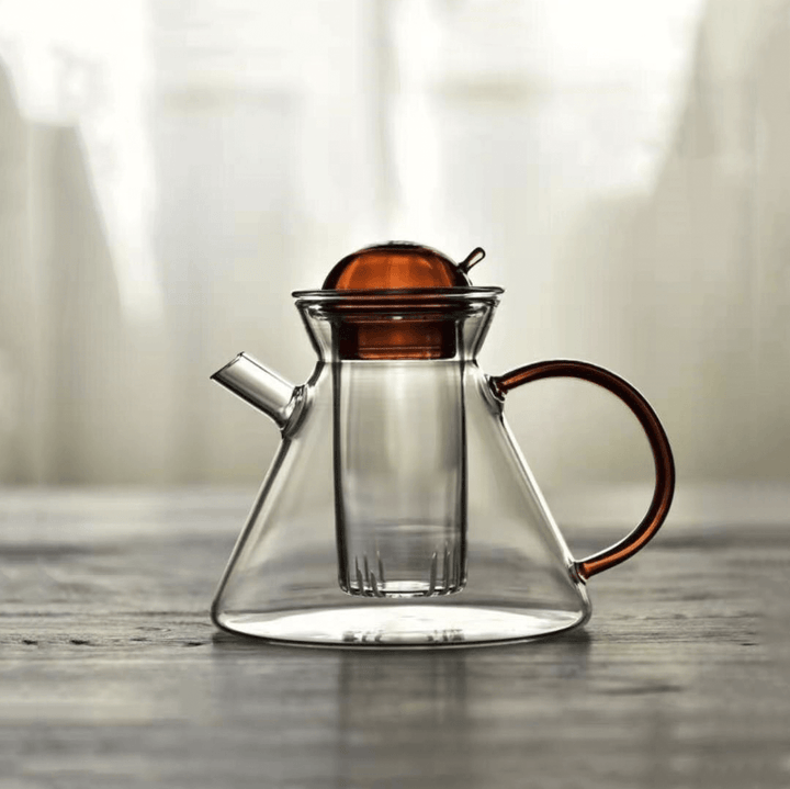 Varmebestandig Glas Teapot og Kop Sæt i Minimalistisk Design
