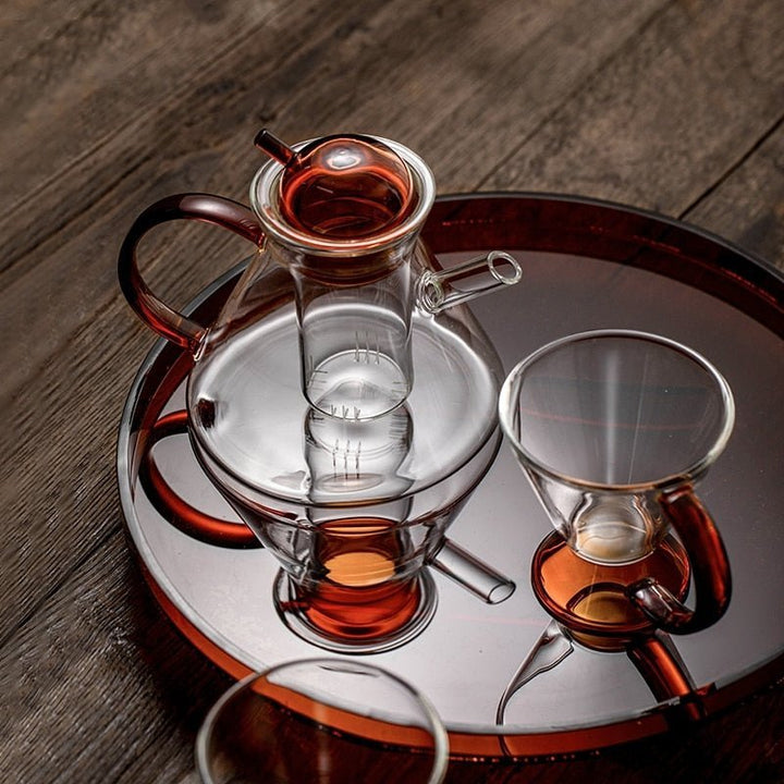 Varmebestandig Glas Teapot og Kop Sæt i Minimalistisk Design
