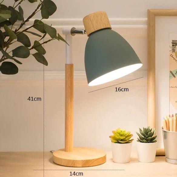 Justerbar Bordlampe i Træ og Metal med Skandinavisk Design