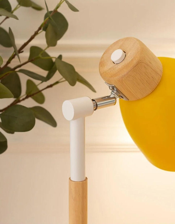 Justerbar Bordlampe i Træ og Metal med Skandinavisk Design