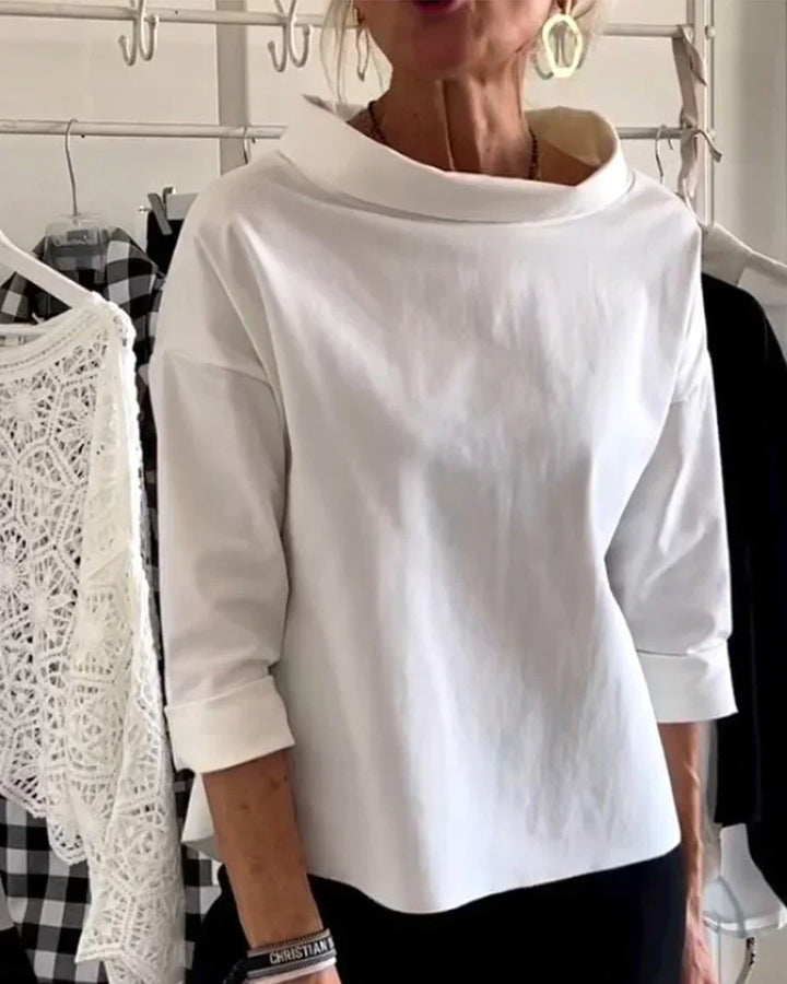 Maya | Kvinders Casual Top med Bateau Hals og 3/4 Ærmer