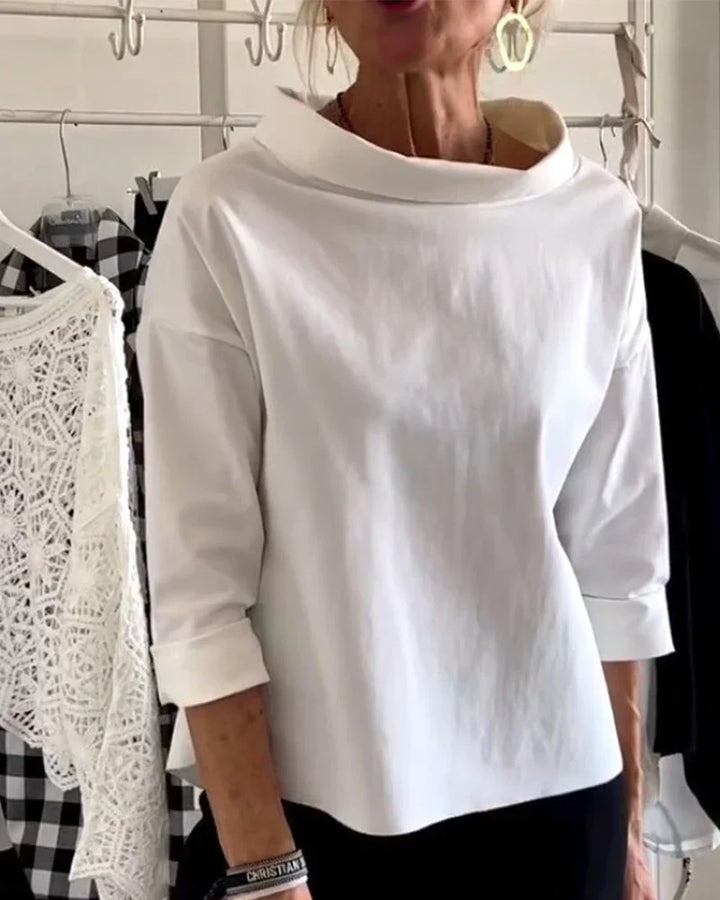 Maya | Kvinders Bateau Hals 3/4 Ærme Casual Top