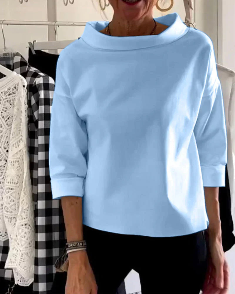 Maya | Kvinders Bateau Hals 3/4 Ærme Casual Top