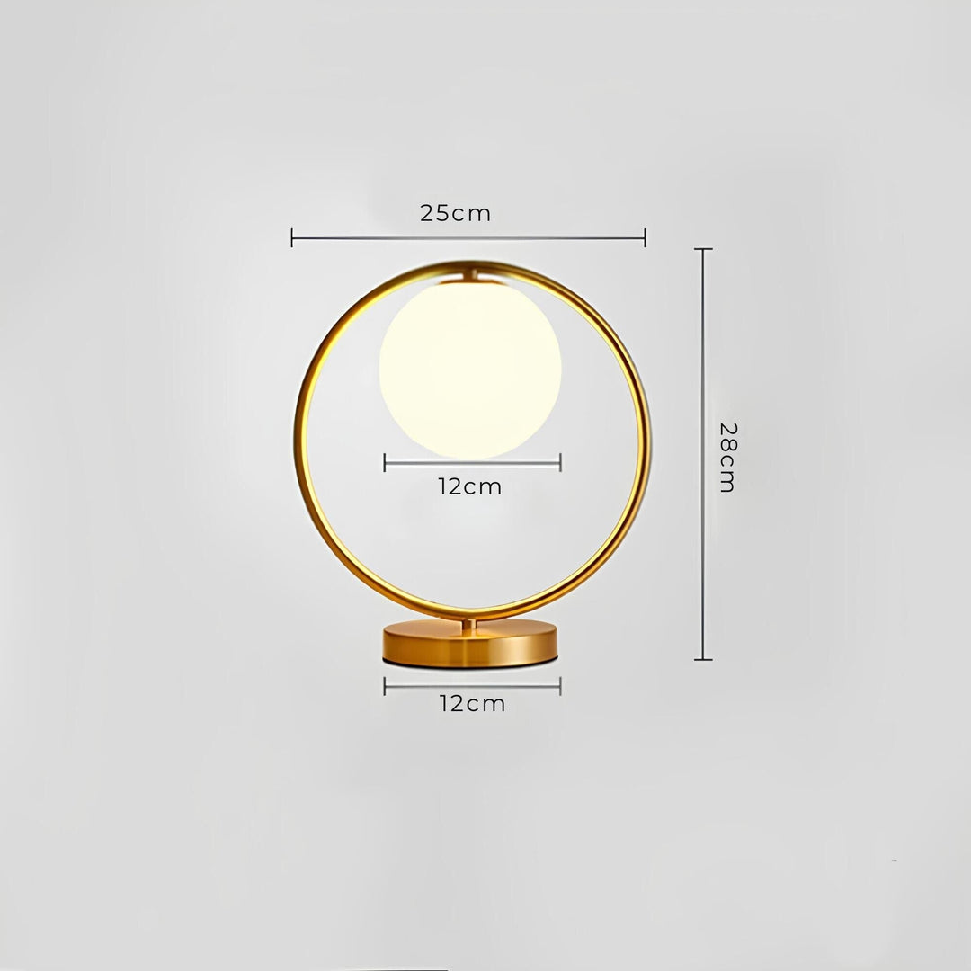 Elegant Glas Globus Bordlampe med Metalbase