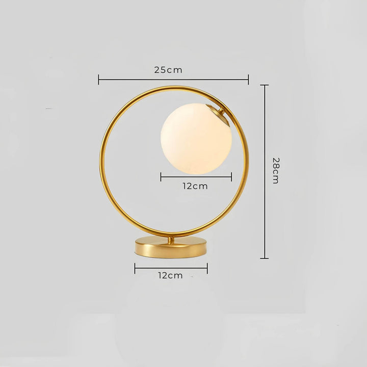 Elegant Glas Globus Bordlampe med Metalbase