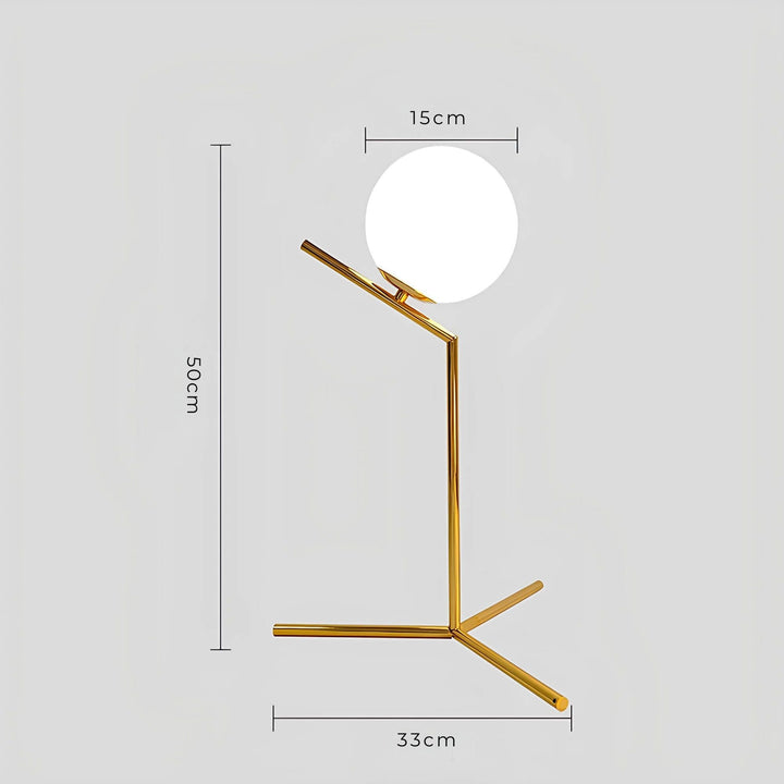 Elegant Glas Globus Bordlampe med Metalbase