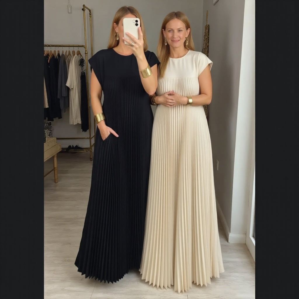 Fern | Kvinders Flydende Plisseret Maxi Kjole Cocktail