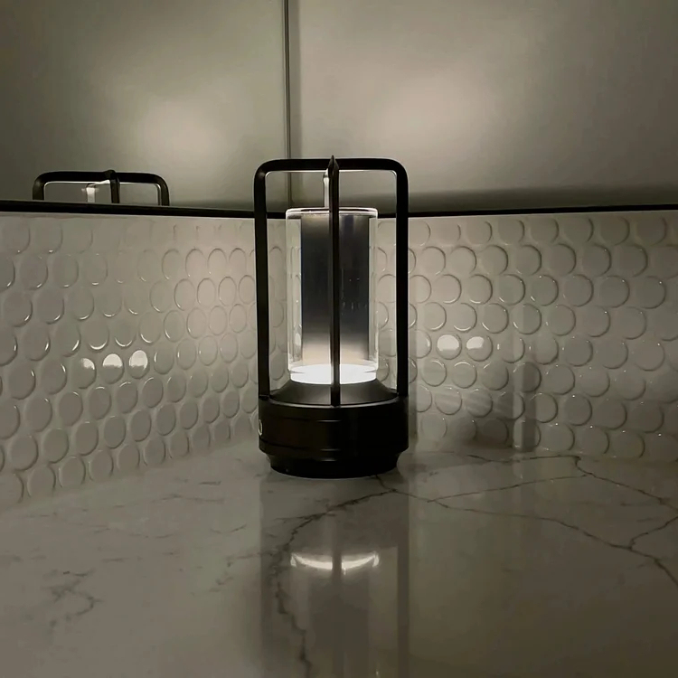 Trådløs Genopladelig Bordlampe med Krystal og Berøringssensor