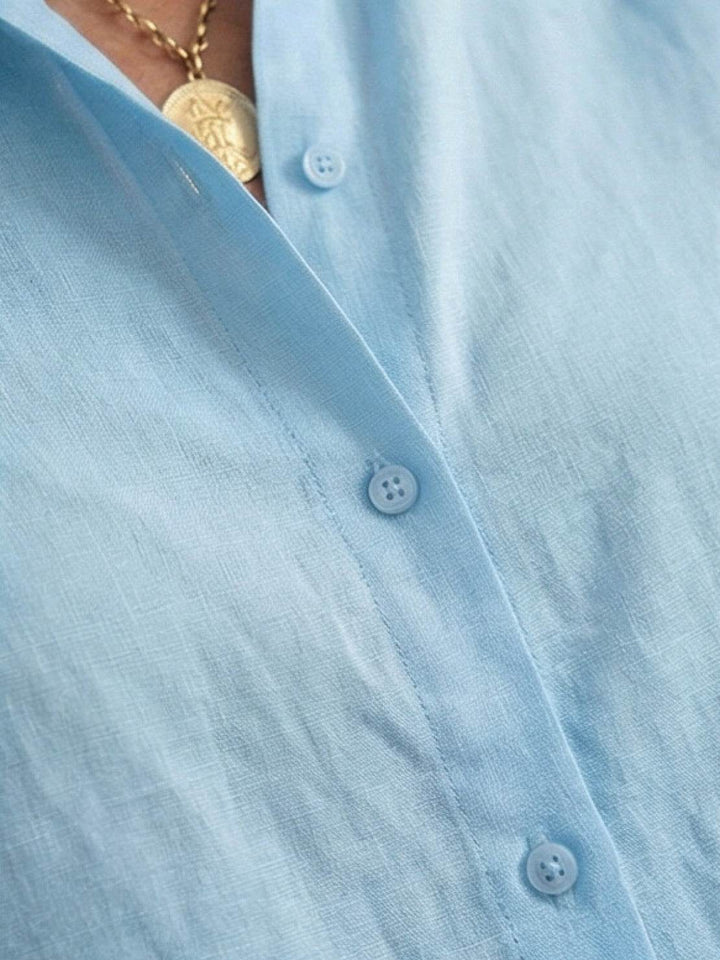 Vivian | Kvinders afslappede skjorte med knap og bukser med bred ben