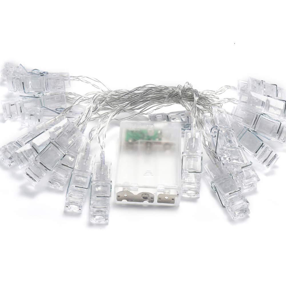 LED Foto Klemme Lyskæde med Varme Lys 3m/6m/10m