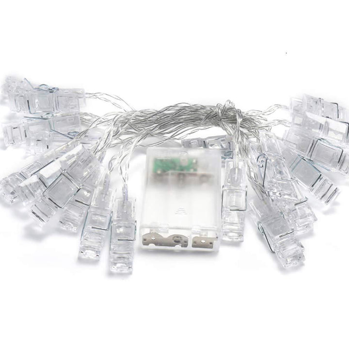 LED Foto Klemme Lyskæde med Varme Lys 3m/6m/10m