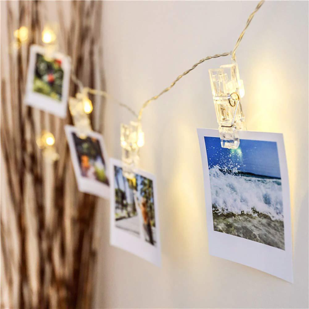 LED Foto Klemme Lyskæde med Varme Lys 3m/6m/10m