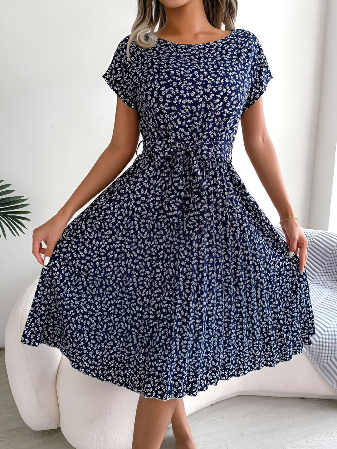 Jennifer™ | Blomster Plisseret Elegance Kjole
