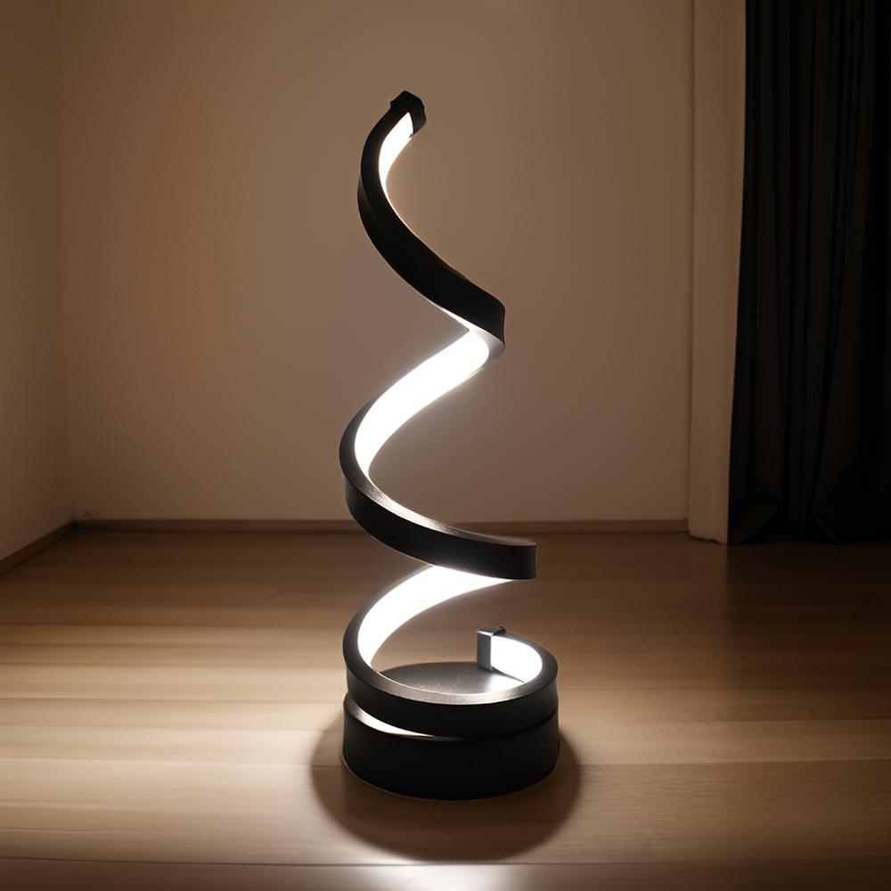 Moderne Touch Control LED Bordlampe i Metal og Glas med Varmt Lys