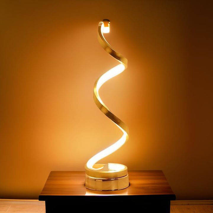Moderne Touch Control LED Bordlampe i Metal og Glas med Varmt Lys