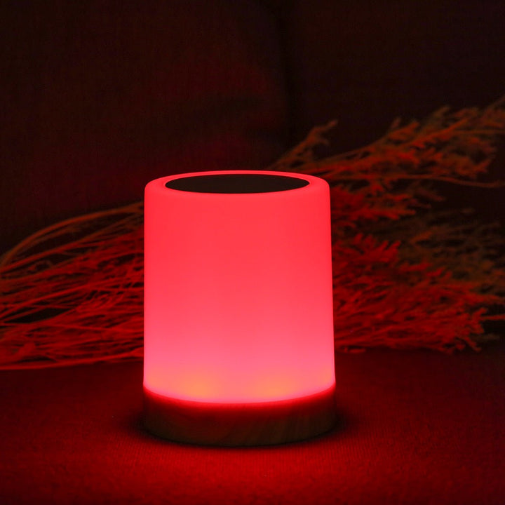 Moderne LED Touch Control Bordlampe med Træbase