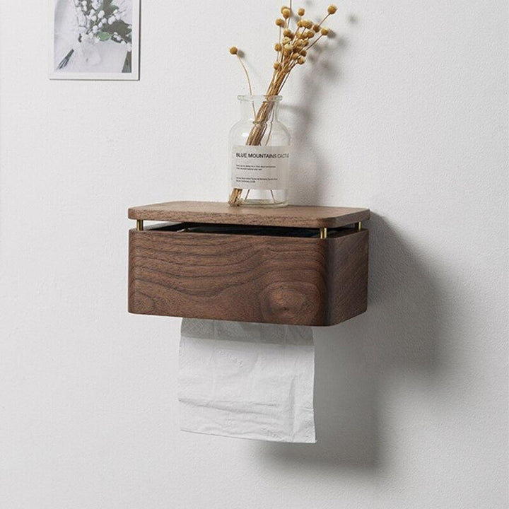 Toiletpapirholder i Messing og Træ med Elegant Design