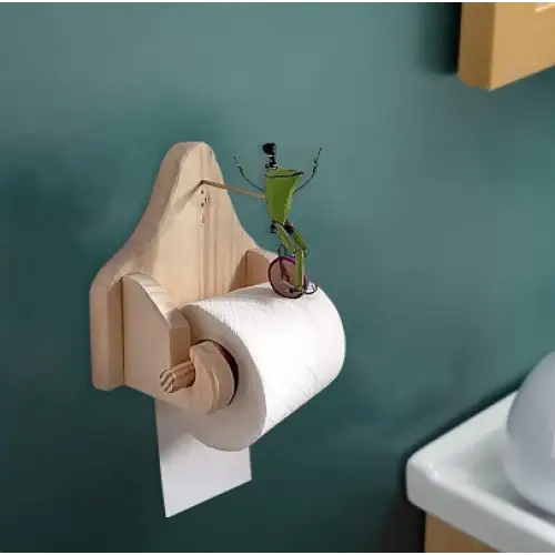 Sjov Frø Toiletpapirholder i Miljøvenligt Træ