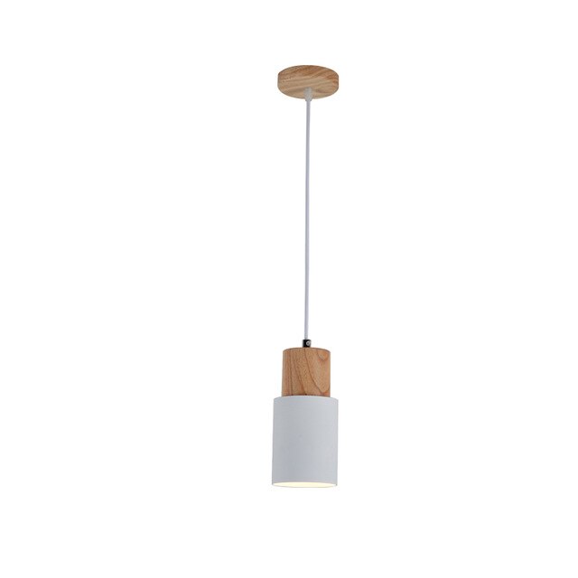 Nordisk Glas Pendelampe med Træbase og Justerbar Ledning