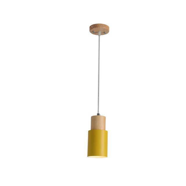 Nordisk Glas Pendelampe med Træbase og Justerbar Ledning