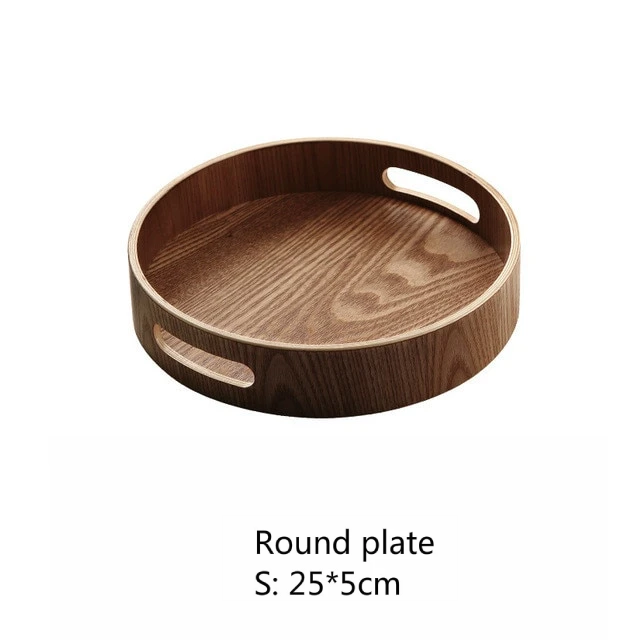 Rund Valnød Serveringsbakke med Elegant Design