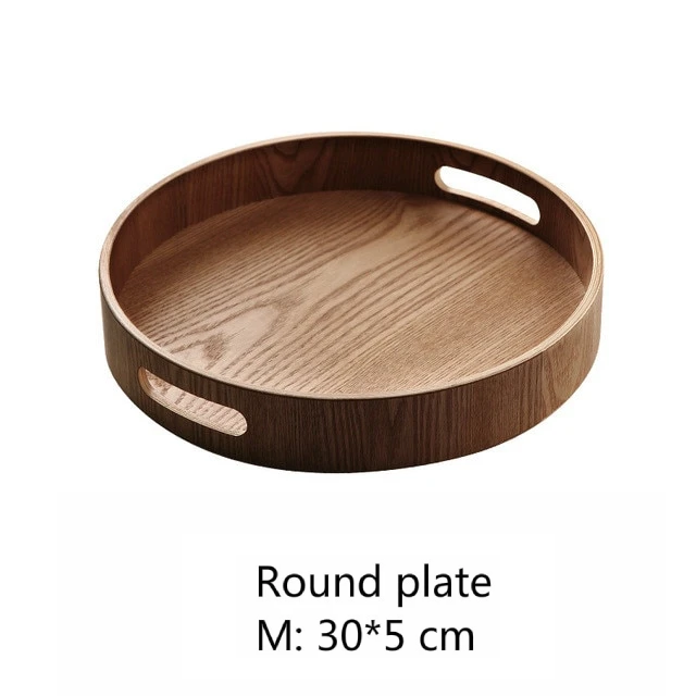 Rund Valnød Serveringsbakke med Elegant Design