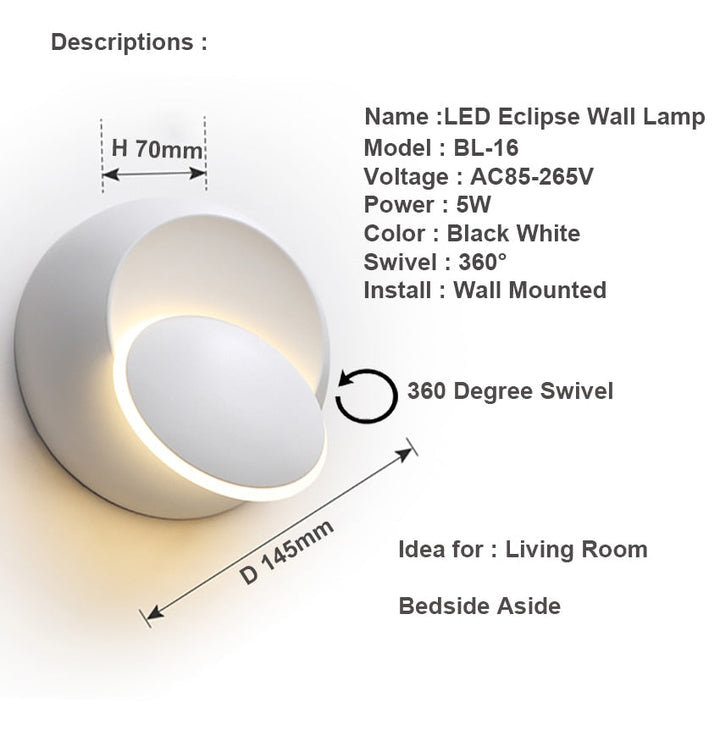 Moderne LED Væglampe med Frostet Glas og Aluminiumhus